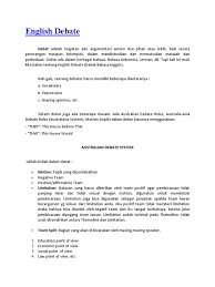 Oleh karena itu opini seseorang tentang sebuah topik belum tentu dapat disebut sebagai argumen. English Debate