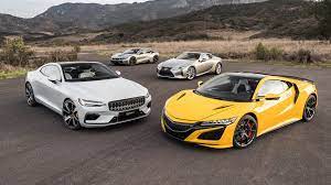 Acura Nsx Vs Bmw I8 Vs Lexus Lc Vs Polestar 1 Comparison Lexus Lc Bmw I8 Acura Nsx