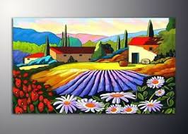 Punta sui quadri dipinti a mano! Quadro Paesaggio Toscana Dipinti A Mano Pronto D Appendere Papaveri Margherite Ebay