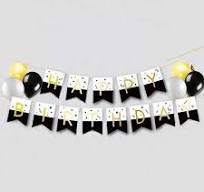 Wholesale Custom Birthday Party Decoration Gold Stamping Pull Flag Happy  Birthday Banner