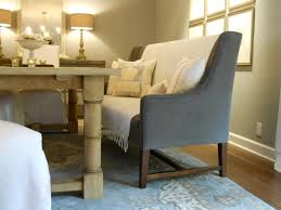 Dining Room Rustic Pine Wood Banquette Bench With Back Using Grey In 2020 Settee Dining Dining Table With Bench Dining Bench With Back