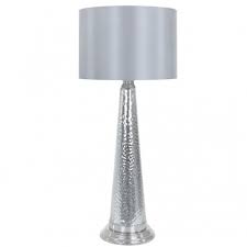 Want to give your table a timeless air? Tall Chrome Glass Table Lamp With Silver Shade Table Lamps