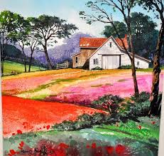 Primrose Farm By Robert W Cook Farm Paintings Watercolor Landscape Farm Art