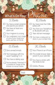 For a dinner party it's always a good idea to have a few games ready to play: What S On Your Phone Rustic Bridal Shower Games Walmart Com Walmart Com