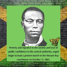 Paul Bogle was a Jamaican Baptist Deacon who was born in St. Thomas. Bogle  was also very good friends with George William Gordon. He led the Morant  Bay rebellion