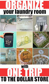 Organize Your Laundry Room With One Trip To The Dollar Store Mad In Crafts Laundry Room Decor Diy Dollar Store Diy Organization Dollar Stores