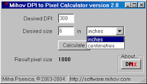 Also calculated are dot pitch, diagonal in pixels and multiply ppi × ppi to get pixels per square inch. Mihov Dpi To Pixel Calculator Of Miha S Utilities