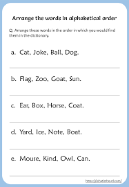 Sorting words in alphabetical order is an important skill. Arrange The Words In Alphabetical Order Worksheets For 2nd Grade Your Home Teacher