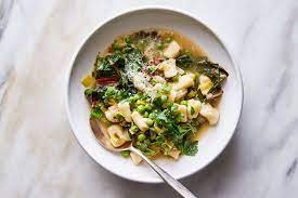 One Pot Braised Chard With Gnocchi Peas And Leeks Recipe Recipe In 2021 Vegetarian Entrees One Pot Meals Braised Greens