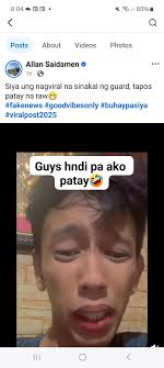 Wag kayo basta basta naniniwala sa kumakalat na balita, na patay na yung  lalaking nag viral na sinakakl. Ayan siya buhay na buhay haha. And also,  last year pa ho nangyari yung