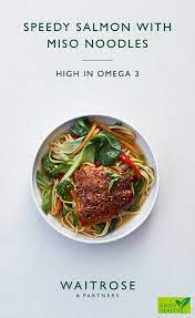 Speedy Salmon With Miso Noodles Waitrose Food Vegitarian Recipes Cooking Recipes
