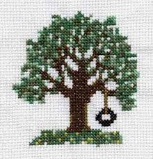 A thing as lovely as a tree. Cute Tree Minus The Swing Cross Stitch Tree Cross Stitch Flowers Cross Stitch