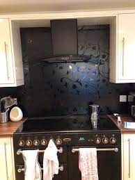 Idea To Put Wallpaper As Splashback With Clear Glass Over The Top Round Mirror Bathroom Cupboard Colors Interior Decorating