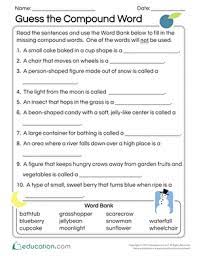 guess the compound word worksheet education com