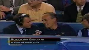 Kelsey grammer attends the opening game at yankee stadium with rudy giuliani and his son, andrew, who keeps getting nailed. Rudy Giuliani At Subway Series Game June 6 1999 Youtube
