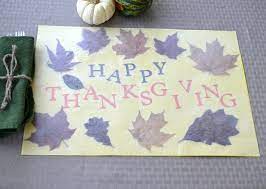 Pressed Leaf Placemats Craft Momtastic Homemade Thanksgiving Decorations Holiday Crafts Diy Thanksgiving Crafts Preschool