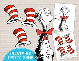 Adorable Pin The Hat On The Cat Dr Seuss Inspired Printable Party Game With Images Diy Party Crafts Dr Suess Birthday Party Ideas Cat In The Hat Party