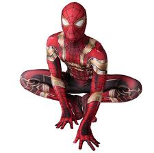 Fans know the iron spider suit, a costume that gives spidey an iron man flare, from the comics, and the suit made its way into the mcu as an upgrade for peter parker (tom holland) when thanos (josh brolin) came to town. Boys Men S Golden Edition Iron Spiderman Halloween Cosplay Costumes Kids Zentai Suit Takerlama