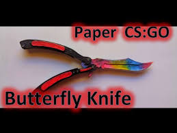 We will need a sheet of a4 and 5 sheets of a6, scissors, glue and a hole punch. How To Make A Paper Csgo Butterfly Knife Balisong Youtube
