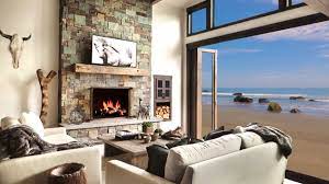 Hd Beach House Fireplace Screensaver Background Cosy Living Room Fire Crackling Sound Only 2 Hrs Youtub Cosy Living Room Fireplace Screensaver Beach Room