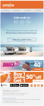 Countdown Timer Email From Sunwing Show Content In Real Time Including Changing The Messaging Last Minute Travel Deals Vacation Deals All Inclusive Vacations