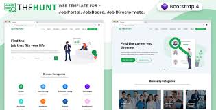 Thehunt Bootstrap 4 Job Portal Template Stylelib Job Portal Website Job Portal Website Template
