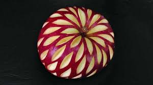 Fire Works Splashed Apple Carving Fruit And Vegetable Carving Fruit Carving Edible Art