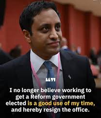 Zia Yusuf has resigned as the chairman of Reform UK, saying "I no longer  believe working to get a Reform government elected is a good use of my  time". In a post