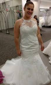 Beaded lace appliques adorn the bodice and scatter down the * notes about length: Halter Neckline Wedding Gowns Fashion Dresses