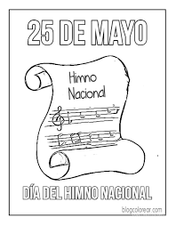 Himno nacional, himno al estado y juramento a la bandera Dibujo Dia Del Himno Para Colorear