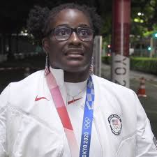 Tamyra Mensah-Stock Immediately After Winning The Olympics