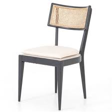 Tina Modern White Performance Upholstered Seat Black Cane Dining Chair In 2020 Cane Dining Chairs Dining Chairs Upholstered Seating