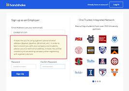 Registering For An Employer Account With A Generic Email Address Handshake Help Center