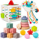 Amazon.com: Baby Toys 6 to 12 Months, 5 In 1 Montessori Toys for 1 ...