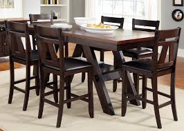 By laurel canyon (2) capri charcoal gray oval cast aluminum outdoor dining table. Freedom Furniture Laurel 7 Piece Trestle Gathering Table With Counter Height Chairs Set Ruby Gordon Home Pub Table And Stool Sets