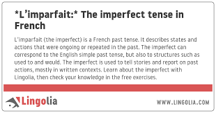 limparfait the imperfect tense in french