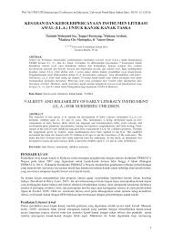 Siti aminah binti yahaya (d20102041224). Pdf Kesahan Dan Kebolehpercayaan Instrumen Literasi Awal I L A Untuk Kanak Kanak Taska