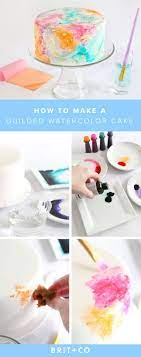 How To Make A Gilded Watercolor Cake That Will Majorly Impress Your Guests Watercolor Cake Cake Decorating Techniques Desserts