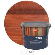 This weather gives the cedar decking the best chance to penetrate and dry properly. Protek Shed And Fence Stain Cedar 5 Litre One Garden