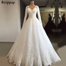 Shop ball gowns and formal evening gowns at simply dresses. Gorgeous Ball Gown Long Sleeve Wedding Dress 2020 V Neck Beaded Lace Lebanon Bridal White Wedding Gowns Wedding Dresses Aliexpress