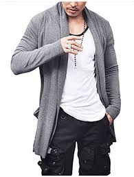 Maybe you would like to learn more about one of these? Buy Jinidu Men S Ruffle Shawl Collar Cardigan Lightweight Cotton Blend Long Length Drape Cape Online Topofstyle