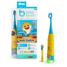 For the uninitiated, baby shark is am extremely catchy song that features in korean youtube cartoon pinkfong , who is a prince from the planet staria the song first took off back in 2014 in indonesia, but baby shark has now swam across the world's oceans and into the homes of many young families. Amazon Com Britebrush Interactive Smart Kids Toothbrush Featuring Baby Shark Kitchen Dining