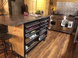 Kitchen Island Made From An Industrial Tool Cabinet Eliminates The Need For Upper Cabi Kitchen Island Design Rolling Kitchen Island Kitchen Island Furniture