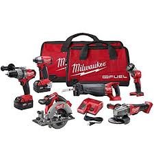The Milwaukee Tools M18 Fuel Cordless 6 Tool Combo Kit Includes The M18 Fuel 1 2 Hammer Drill Driver 260 Combo Kit Milwaukee Tools Milwaukee Cordless Tools
