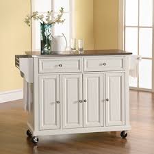 Expand your kitchen workspace with this kitchen cart with stainless steel top. Stainless Steel Top Kitchen Cart Island White Kf30002ewh Crosley Radio