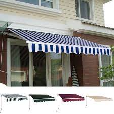 Manual Patio 8 2 6 5 Retractable Deck Awning Sunshade Shelter Canopy Outdoor Wish In 2021 Canopy Outdoor Sunshade Awning Gazebo Pergola