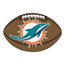Nfl Miami Dolphins Football Shaped Mat Area Rug In 2020 Dolphins Football Miami Dolphins Football Football Rug