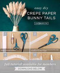 Diy Decor How To Make Crepe Paper Bunny Tails Lia Griffith Paper Bunny Crepe Paper Crafts Crepe Paper