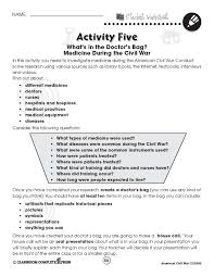 Research The Medicine Used In The Civil War With This Free Activity From Ccp Interactive A Division Of Classroom Social Studies Classroom Activities Textbook