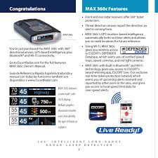 Setting up the max 360 is a pretty simple task. M6c Radar Laser Detector With Alert Signaling Arrows User Manual Escort Orporated